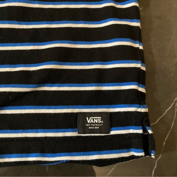 Vans Men's Black,Blue And White Striped Long Sleeve Shirt Size Small Casual Y2k - Picture 9 of 9